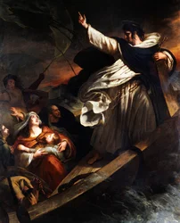 Santo Tomás de Aquino predica confianza en Dios durante la tormenta, 1823