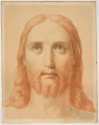 Boceto para «Cristo Consolador» (anverso); Boceto de una cabeza femenina de perfil (reverso)