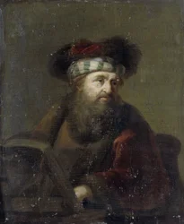 Retrato de un rabino, después de 1716 (óleo sobre tabla)