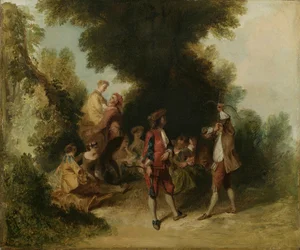 Hombre, después de Nicholas Lancret, 1840