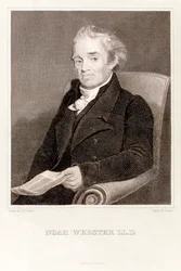 Noah Webster: lexicógrafo estadounidense (grabado)