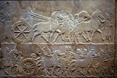 Asurbanipal en la batalla de Til-Tuba, 650-620 a.C.