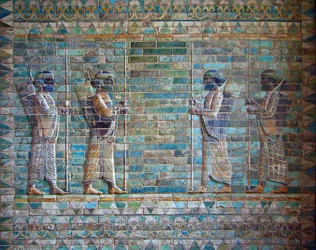 Los arqueros, friso del palacio de Darío I en Susa, c. 510-c. 500 a.C.