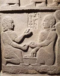 Relieve que representa al hijo del Rey Araras, de Carquemis, Turquía, Neo-Hitita