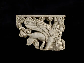 Fragmento de esfinge de Fort Shalmaneser, Nimrud, asirio, siglo VIII a.C.