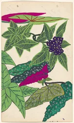 Diseño para bordar flores y hojas