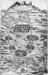 Mesopotamia, el Tigris y el Éufrates - en “Tirris Babel”, por Athanasie Kirecheri S.J., Ámsterdam