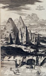 Pirámides de los Faraones Negros - en “Sphynx mystagoga” por Athanase Kircher