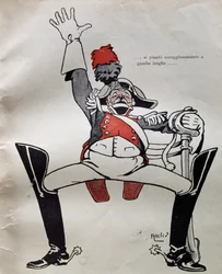 Agente de policía con uniforme completo, de Las aventuras de Pinocho, de Carlo Collodi, Italia.