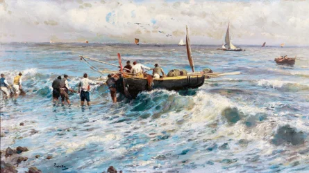Marina con pescadores