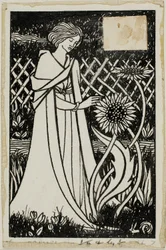 Estudio decorativo: Mujer con girasoles