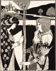 Cómo Morgan Le Fay regaló un escudo a Sir Tristram (detalle)