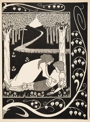 Cómo Sir Launcelot fue conocido por Dame Elaine,1894(grabado)