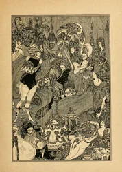 El rapto del mechón. Ilustración para La cueva del bazo de Alexander Pope