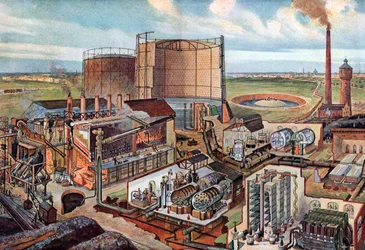Planta de gas, c1880 (ilustración)
