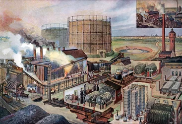 Planta de gas, c1880 (ilustración)