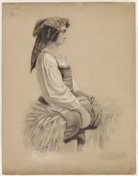 Campesina italiana, a la derecha