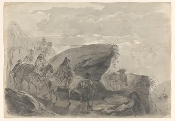Paisaje con una procesión de viajeros