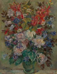 Bodegón de flores (óleo sobre lienzo)