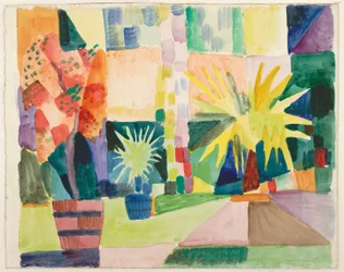 Jardín en el lago de Thun (Granado y palmera en el jardín), 1914