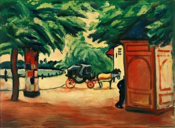 Coche de caballos en un parque