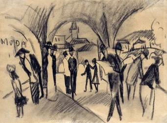 Escena bajo los arcos en Thun, 1913