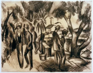 Paseantes en el parque