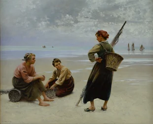 Recolectoras de mejillones, Bretaña (óleo sobre lienzo)