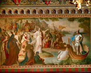 La llegada de Lohengrin a Amberes, de la Saga de Lohengrin, Salón, ca. 1882-83