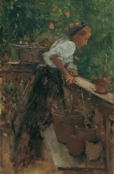 Campesina en el balcón