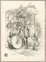 Caballo con mono a la espalda
