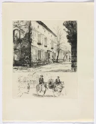 Frédéric Mistral: Mémoires et Recits de Frédéric Mistral: edificio/ figuras a caballo (insertar después de la p. 224)