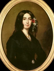 Retrato de la escritora George Sand (1804-1876) Aurore Dupin, Baronesa Dudevant