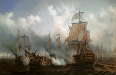 El Redoutable en la batalla de Trafalgar, 21 de octubre