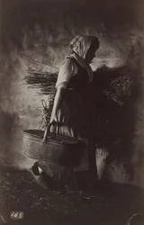Campesina llevando una cesta y heno, c. 1870