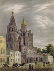 La Iglesia de la Dormición de la Theotokos en la calle Pokrovka en Moscú, 1825