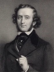 Retrato del pianista y compositor Felix Mendelssohn Bartholdy 1809-1847