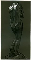 Un grabado en madera después de una estatua de Rodin