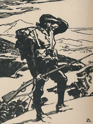 Chasseur Alpin mirando la llanura del Rin, 1919