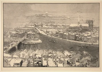 París bajo la nieve, desde hoy el St. Gervais (París bajo la nieve, visto desde lo alto de St. Gervais)