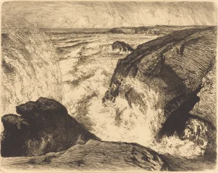 Marea alta, rocas de Sion, Vendee, 1907