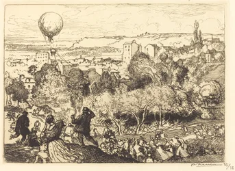 El globo que cae, en Pre-Saint-Gervais