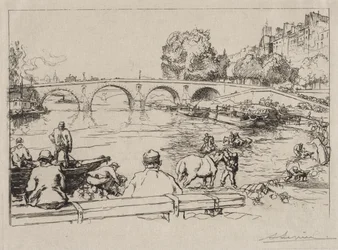 El abrevadero en Pont Marie