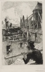 Sobre los tejados cerca de Notre Dame