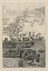 Llegada de patatas al Hotel de Ville, 1883
