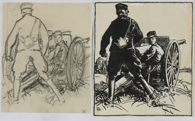 Artilleros belgas, 1914