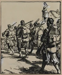 Batalla de las fronteras: grupo de soldados británicos, 1914