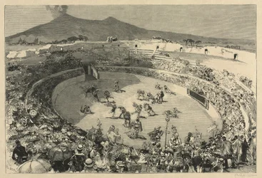 Italia. El festival de Pompeya, El circo de los gladiadores, 1884