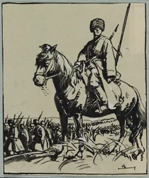 Oficial de cosacos, 1914