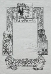 Almanaque de París, 1897: Borde Decorativo, Primavera